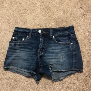Dark wash jean shorts